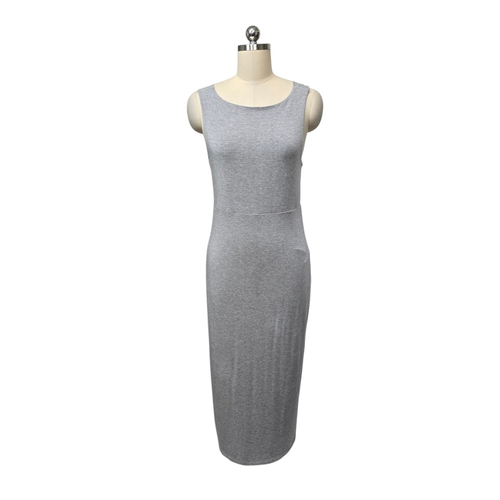 Athleta Grey‎ Sleeveless Midi Dress Modal Spandex Jersey Knit Women's Size Med